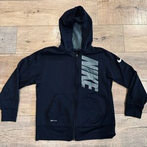 Boys Nike Dri Fit Black Zip Up: Size M